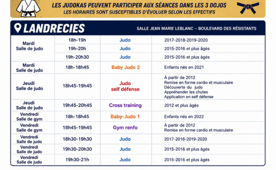 HORAIRES 2026-2027